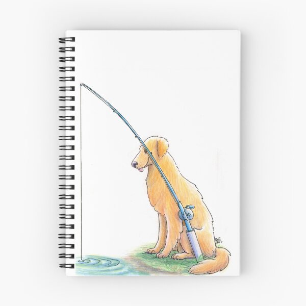 Item preview, Summer Dog: Golden Retriever Fishing designed and sold by Leslie Wicke.