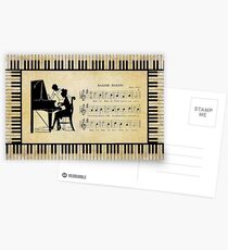 Silhouette Piano Player And Baker Postcards
