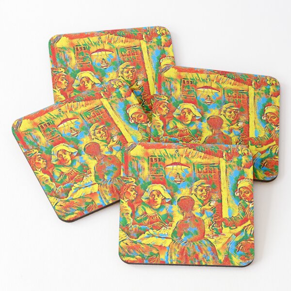 Item preview, The Potato Eaters by van Gogh - colorful digital recreation designed and sold by NickoPrints.