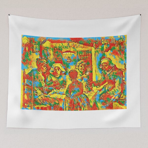 Item preview, The Potato Eaters by van Gogh - colorful digital recreation designed and sold by NickoPrints.