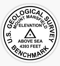 Mount Mansfield, Vermont USGS Style Benchmark Sticker