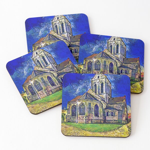 Artikelvorschau, Eglise Notre-Dame-de-l'Assomption d'Auvers-sur-Oise - digital painting in the style of van Gogh entworfen und verkauft von NickoPrints.