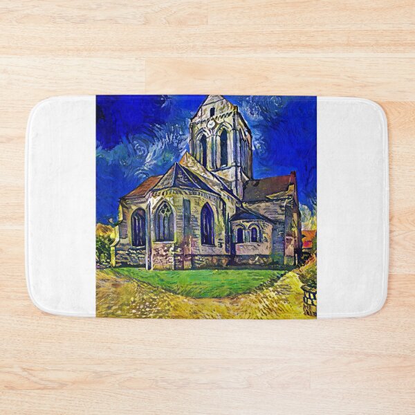 Item preview, Eglise Notre-Dame-de-l'Assomption d'Auvers-sur-Oise - digital painting in the style of van Gogh designed and sold by NickoPrints.