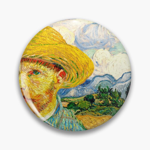 Item preview, Van Gogh Self-Portrait with Straw Hat in front of Wheat Field with Cypresses designed and sold by NickoPrints.