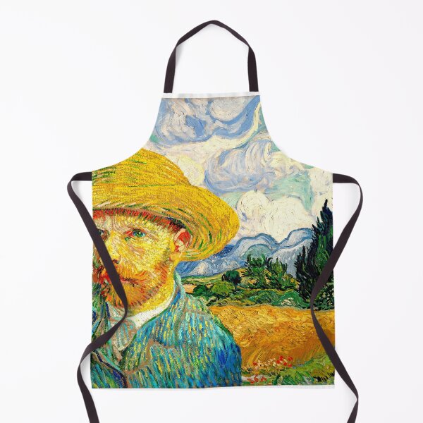 Item preview, Van Gogh Self-Portrait with Straw Hat in front of Wheat Field with Cypresses designed and sold by NickoPrints.