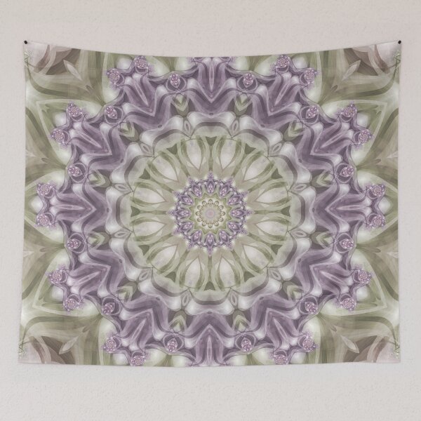 Item preview, Lilac and Green Fractal Mandala designed and sold by Kelly Dietrich Mandala & Fractal Art.
