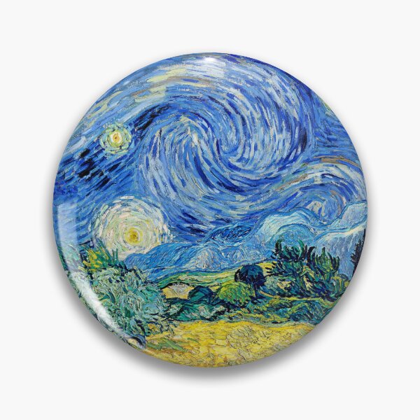 Item preview, Wheat Field with Cypresses under a Starry Night - cool colors digital recreation designed and sold by NickoPrints.