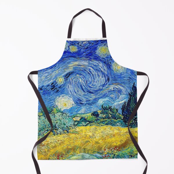 Item preview, Wheat Field with Cypresses under a Starry Night - cool colors digital recreation designed and sold by NickoPrints.