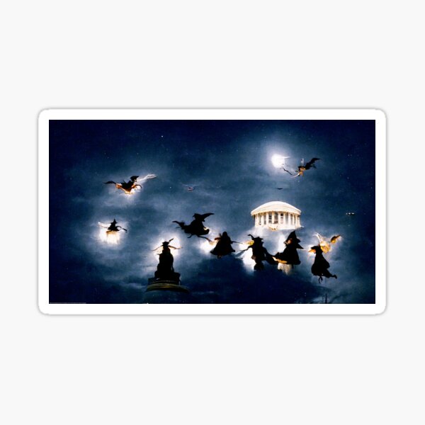 Witches on Brooms Circling the Supreme Court Sticker
