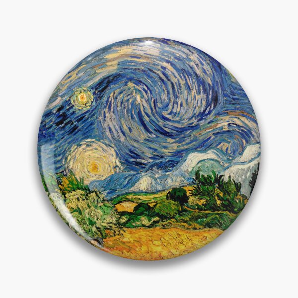 Item preview, Wheat Field with Cypresses under a Starry Night - warm colors digital recreation designed and sold by NickoPrints.