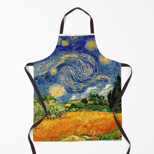 Item preview, Wheat Field with Cypresses under a Starry Night - warm colors digital recreation designed and sold by NickoPrints.
