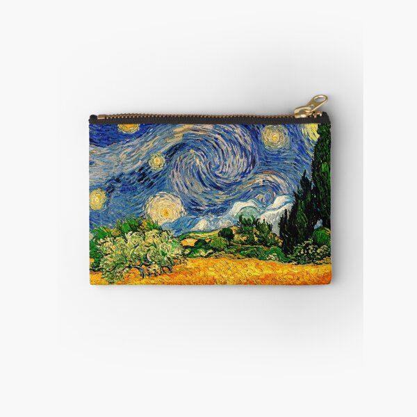 Item preview, Wheat Field with Cypresses under a Starry Night - warm colors digital recreation designed and sold by NickoPrints.