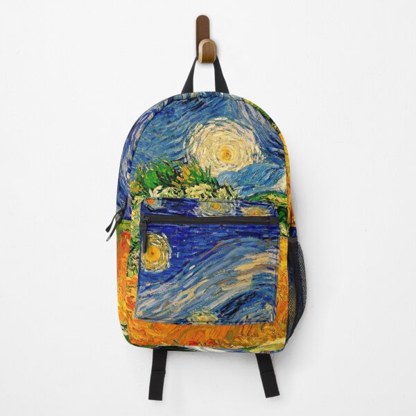 Item preview, Wheat Field with Cypresses under a Starry Night - warm colors digital recreation designed and sold by NickoPrints.