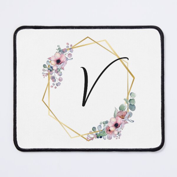 Item preview, Monogram Letter V | Lilac Flowers with Golden Edges designed and sold by JustSeasons.