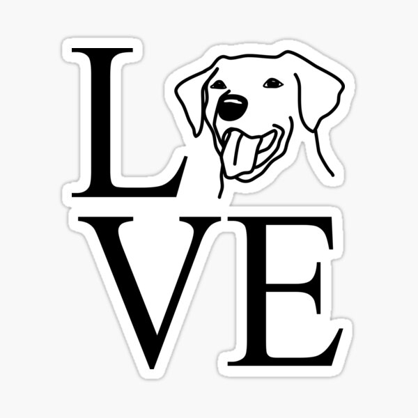 love liebe labrador retriever Sticker