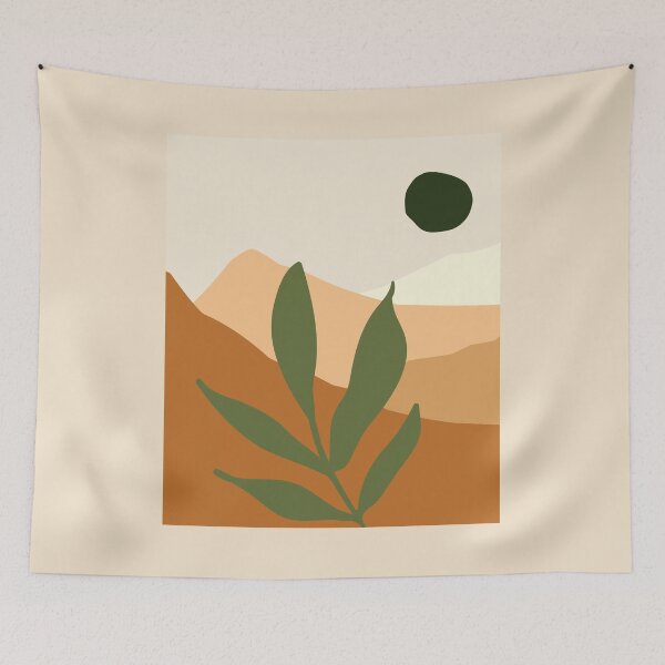 Item preview, Boho Abstract Art Landscape Sunset Mountains Design designed and sold by zedonee.
