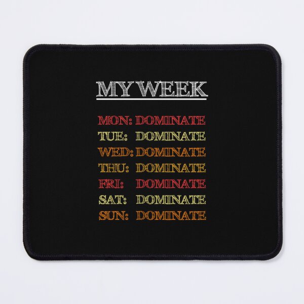 Item preview, My Week Schedule - Dominate Daily Motivation (Black) designed and sold by hiunlimit.
