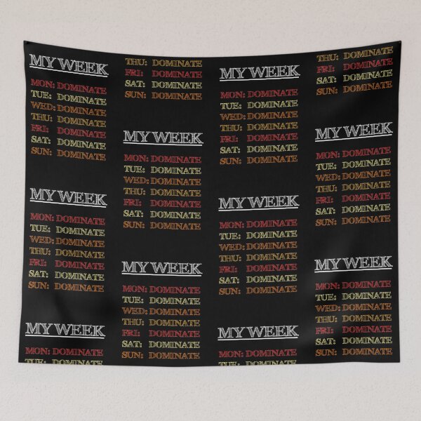 Item preview, My Week Schedule - Dominate Daily Motivation (Black) designed and sold by hiunlimit.
