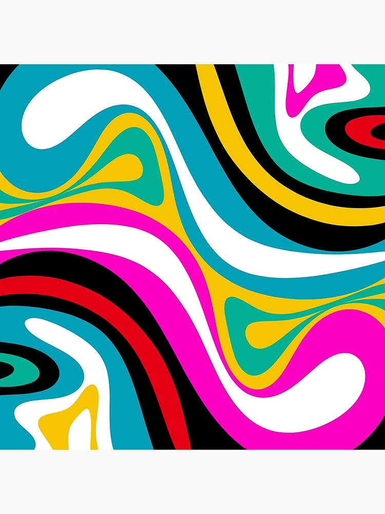 New Groove Retro Swirl Abstract Pattern 3 in Bright 80s