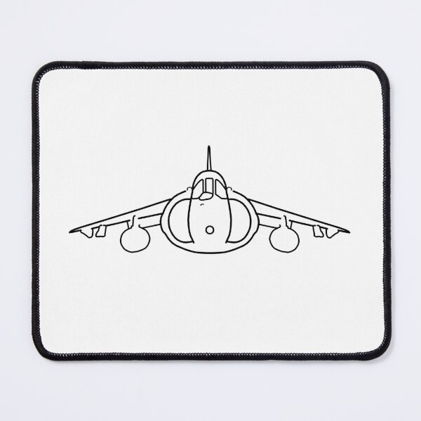 Item preview, Hawker Harrier classic British jump jet aircraft black minimal outline designed and sold by soitwouldseem.