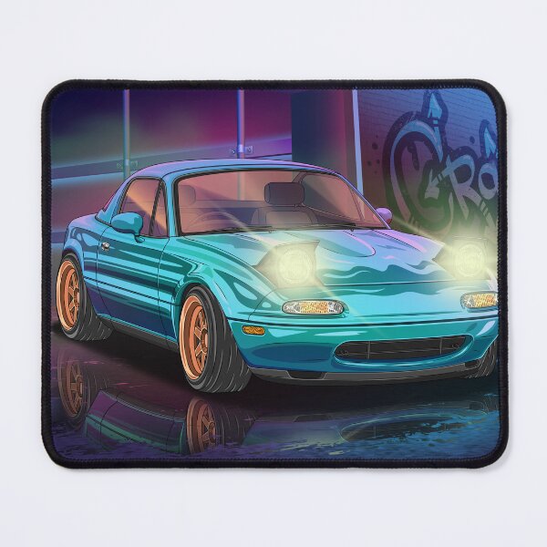 Item preview, Vaporwave Neon Night Mazda MX-5 Miata 1990 designed and sold by JDM Guyvit.