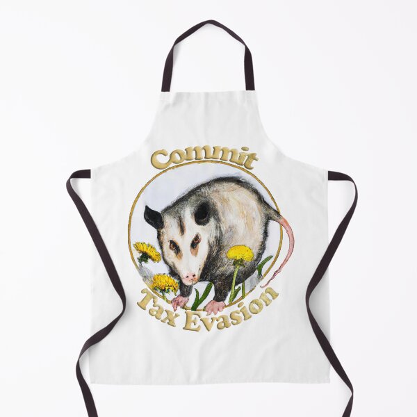 Item preview, Tax Evasion Opossum Among Dandelions Watercolor "Commit Tax Evasion" designed and sold by Kaamalauppias.