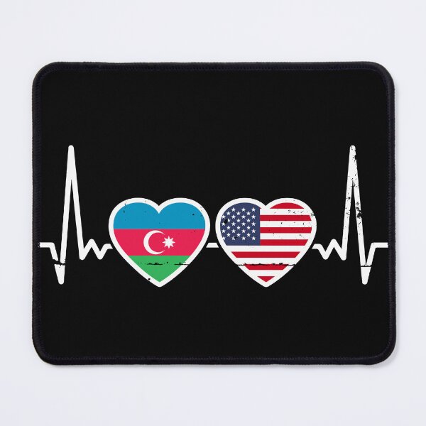 Item preview, Azerbaijan USA Flag Azerbaijani American Heart designed and sold by max-it-out.