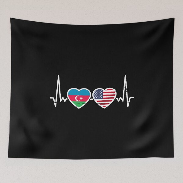 Item preview, Azerbaijan USA Flag Azerbaijani American Heart designed and sold by max-it-out.