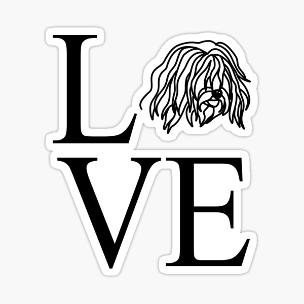 love liebe tibet terrier, tibetan terrier Sticker