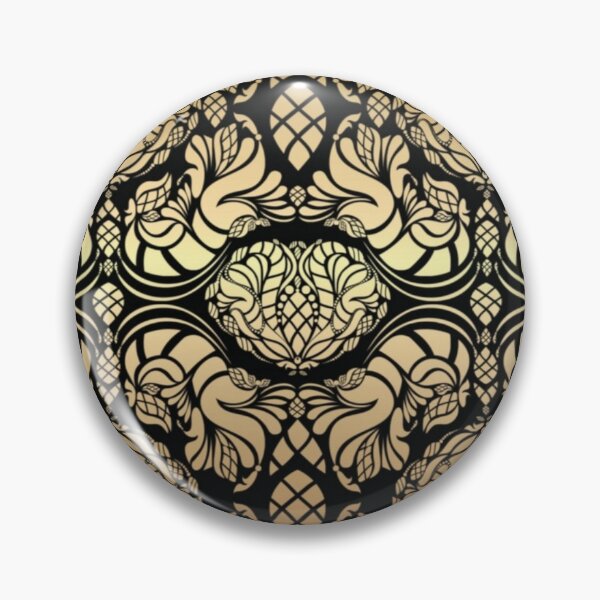Item preview, Asian gold  and black ornament pattern designed and sold by SKMAXX.