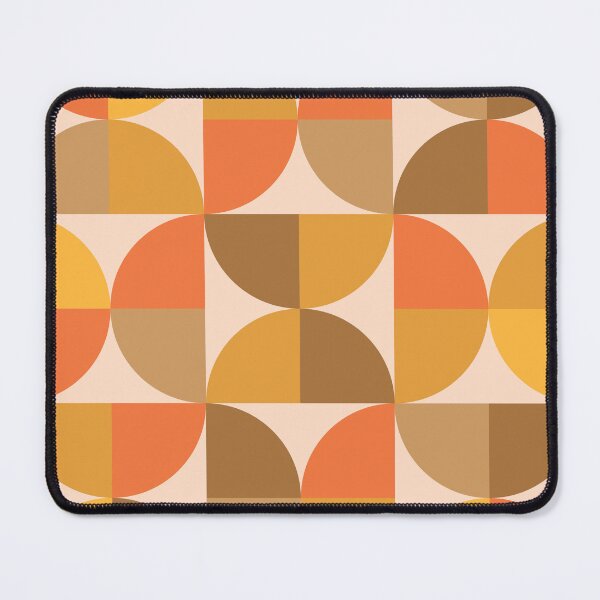 Item preview, Orange and brown mid century modern geometric half circles  pattern  designed and sold by Yasminepatterns .