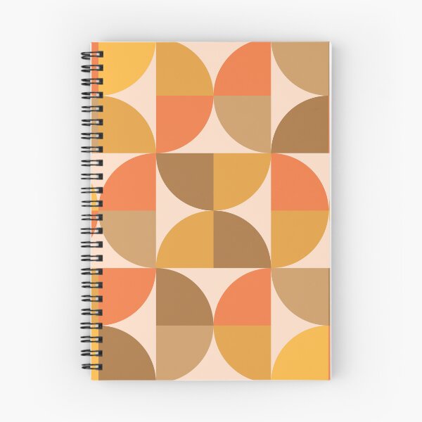 Item preview, Orange and brown mid century modern geometric half circles  pattern  designed and sold by Yasminepatterns .