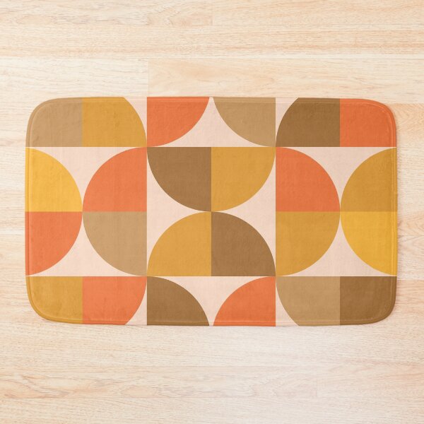 Item preview, Orange and brown mid century modern geometric half circles  pattern  designed and sold by Yasminepatterns .