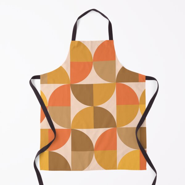 Item preview, Orange and brown mid century modern geometric half circles  pattern  designed and sold by Yasminepatterns .