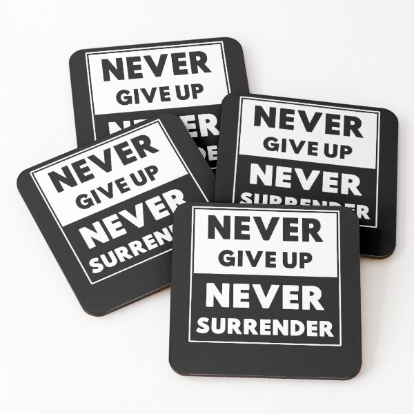 Item preview, Funny Gifts Never Give Up Never Surrender Vintage Retro designed and sold by Ellis032Flores.