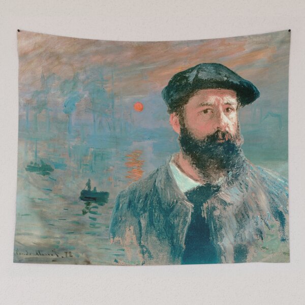 Item preview, Claude Monet Self Portrait with a Beret in front of the Impression, Sunrise - digital recreation designed and sold by NickoPrints.
