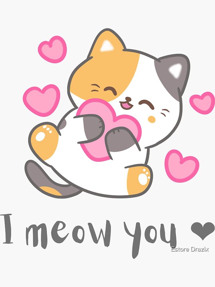 i-meow-you-t-shirt-sticker-for-sale-by-bazilim-redbubble