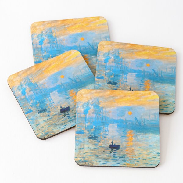 Item preview, Impression, Sunrise, by Claude Monet - high contrast blue and orange digital recreation designed and sold by NickoPrints.