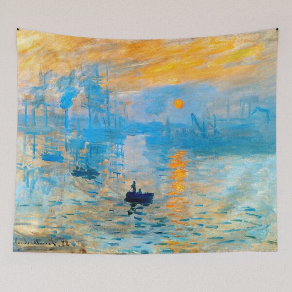 Item preview, Impression, Sunrise, by Claude Monet - high contrast blue and orange digital recreation designed and sold by NickoPrints.