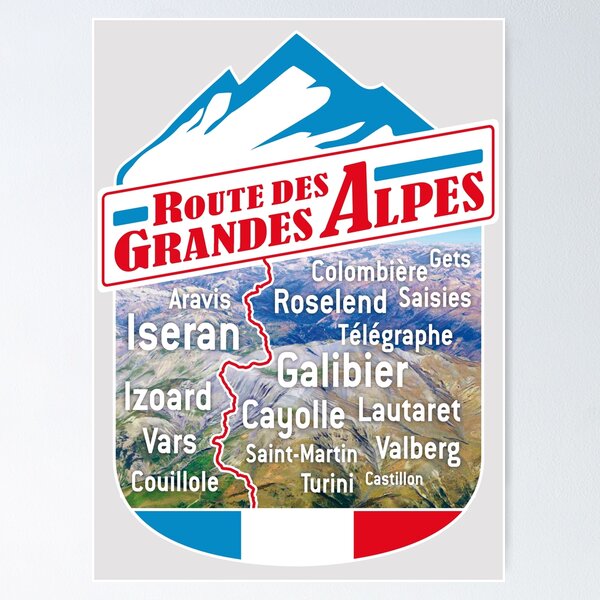 Vista previa del artículo con la obra «Los puertos de la Route des Grandes Alpes», diseñado y vendido por Moppedhotel.