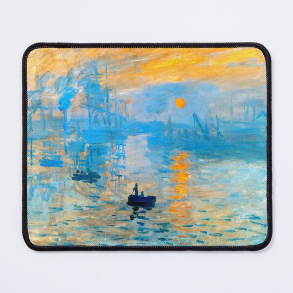 Item preview, Impression, Sunrise, by Claude Monet - high contrast blue and orange digital recreation designed and sold by NickoPrints.