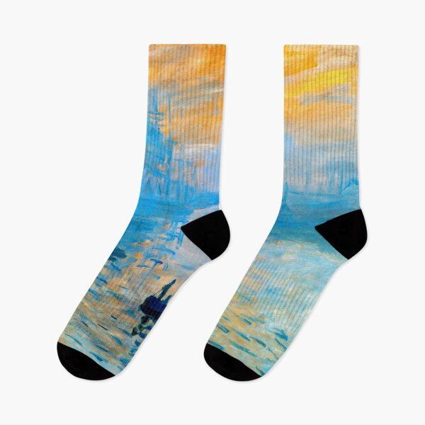 Item preview, Impression, Sunrise, by Claude Monet - high contrast blue and orange digital recreation designed and sold by NickoPrints.
