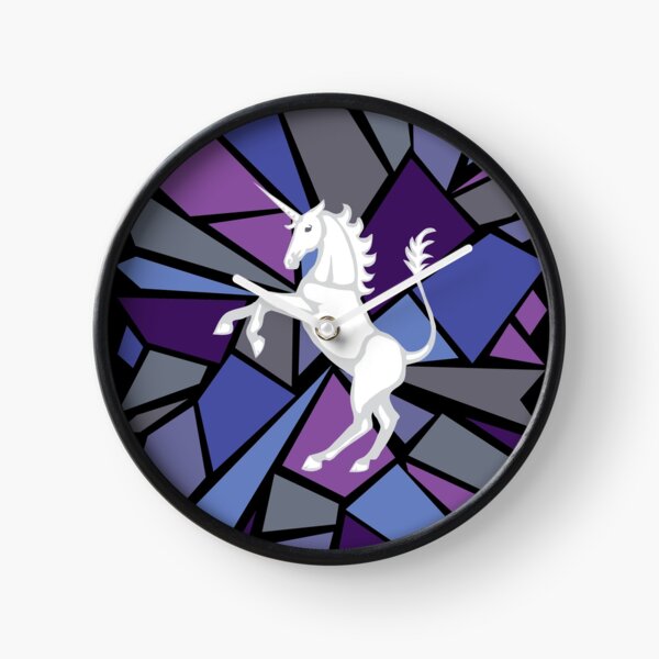Stained Glass Unicorn Clock
