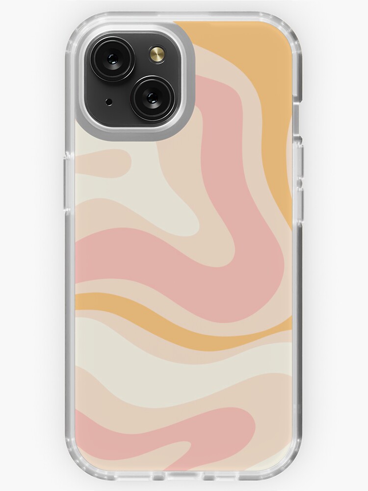 Liquid Swirl Retro Contemporary Abstract in Soft Blush Pink iPhone Case  for Sale by kierkegaard