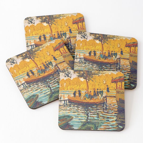 Item preview, Bain a la Grenouillere by Claude Monet - cyan and orange version designed and sold by NickoPrints.