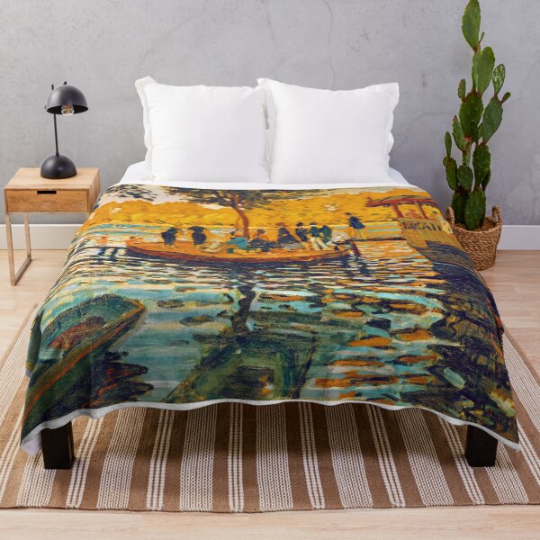 Item preview, Bain a la Grenouillere by Claude Monet - cyan and orange version designed and sold by NickoPrints.