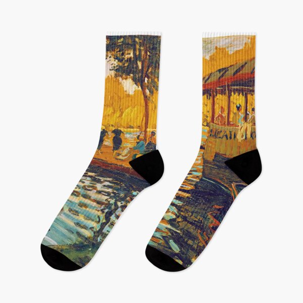 Item preview, Bain a la Grenouillere by Claude Monet - cyan and orange version designed and sold by NickoPrints.