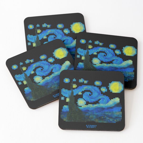 Item preview, PixelArt the Starry Night by Vincent Van Gogh designed and sold by ArtOfSilentium.