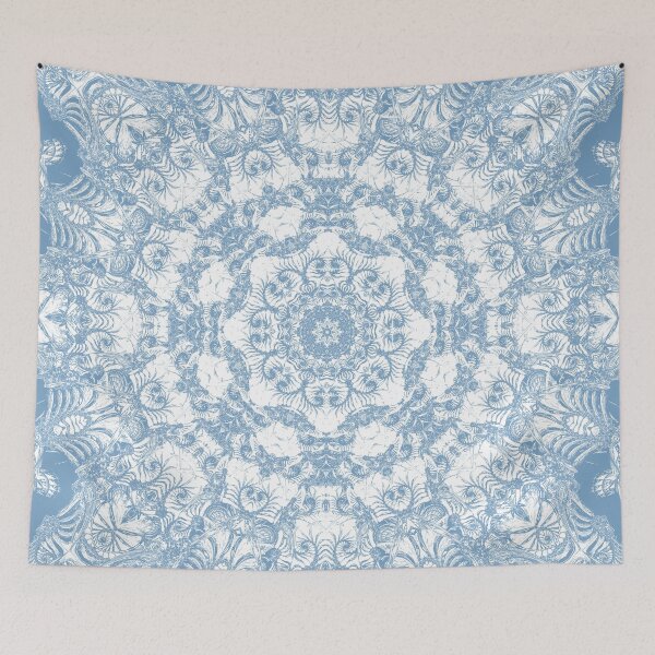 Item preview, Blue and White Mandala designed and sold by Kelly Dietrich Mandala & Fractal Art.