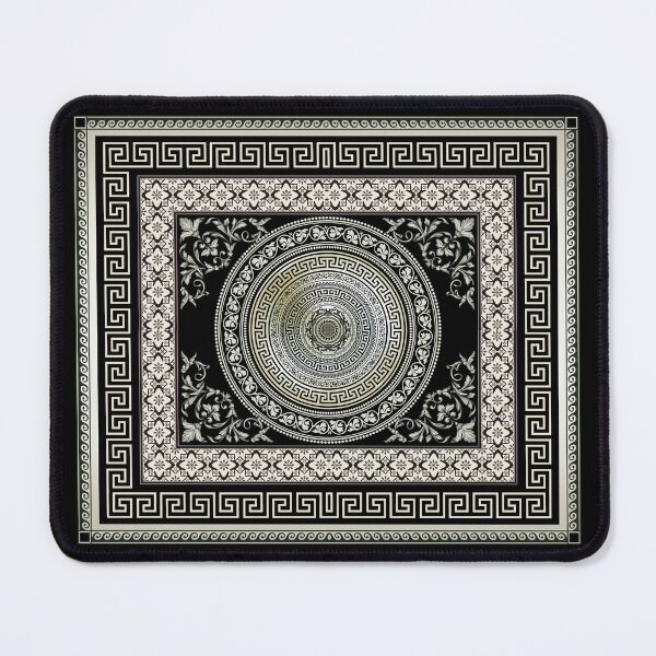 Item preview, Greek Key Meander Black Cream Ornate Medallion designed and sold by Yiorgos Designs.